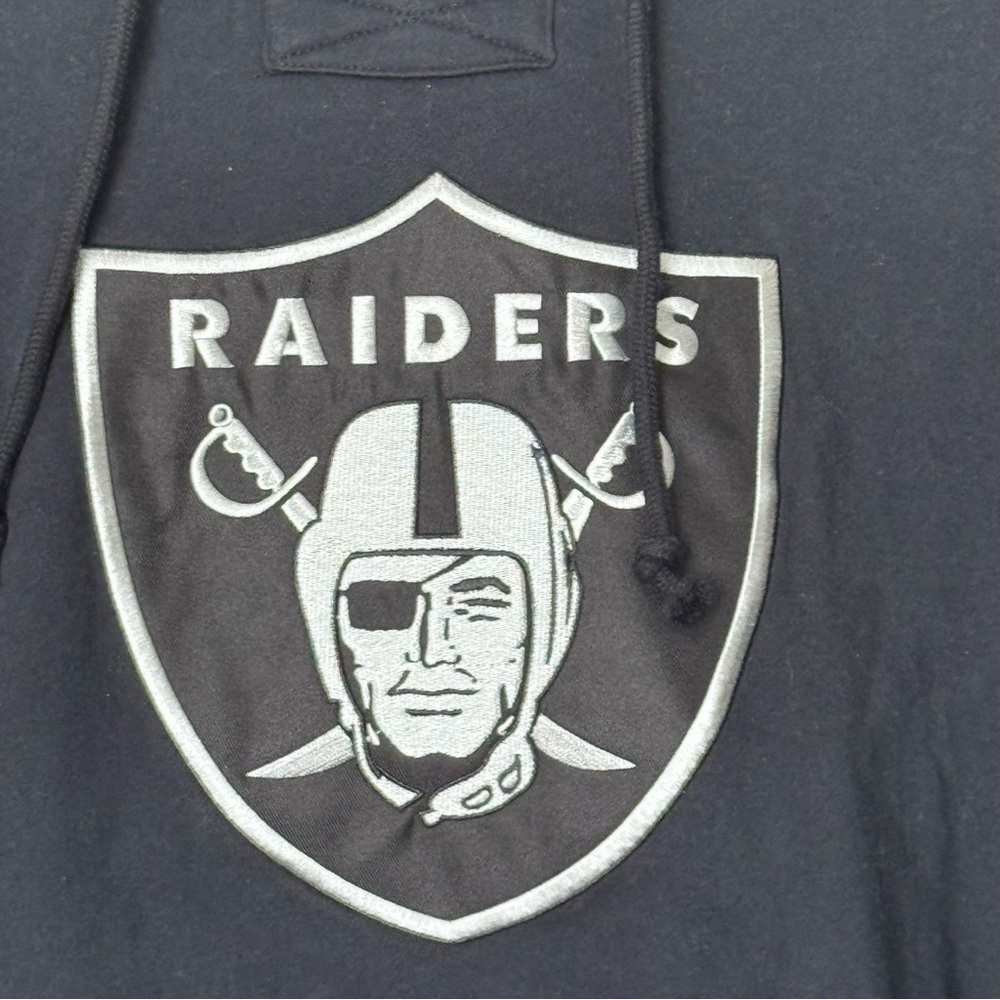 NWT Las Vegas Raiders NFL 47 Black & Gray Superior Lacer Hoodie Size Large - Picture 3 of 11